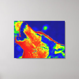 Toile enveloppée de loup d'art pop