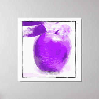 Toile enveloppée de peinture violette à la pomme