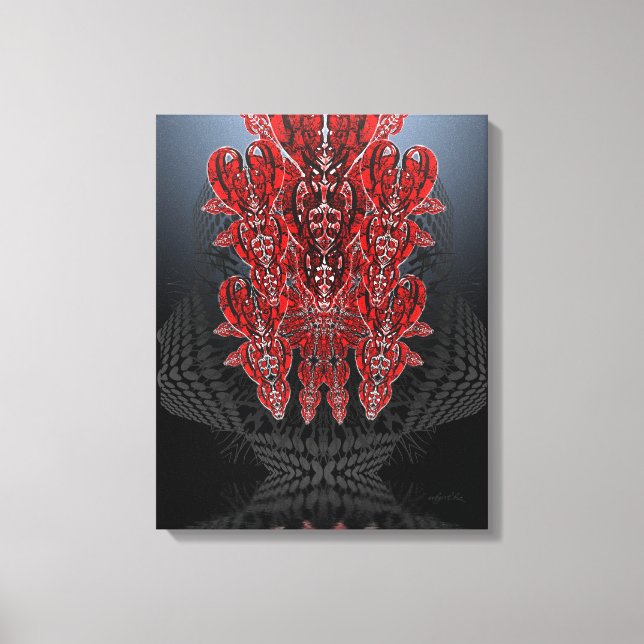 Toile enveloppée des coeurs tribaux (Recto)