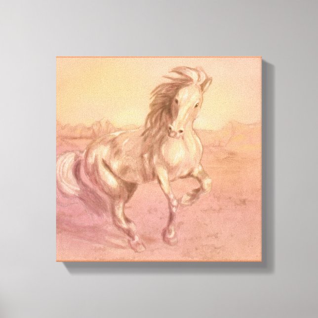 Toile Enveloppée Freedom Horse Imprimer - Peach Ro (Recto)