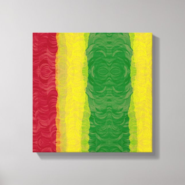 Toile enveloppée Impression, Rasta Rouge Jaune Ver (Recto)
