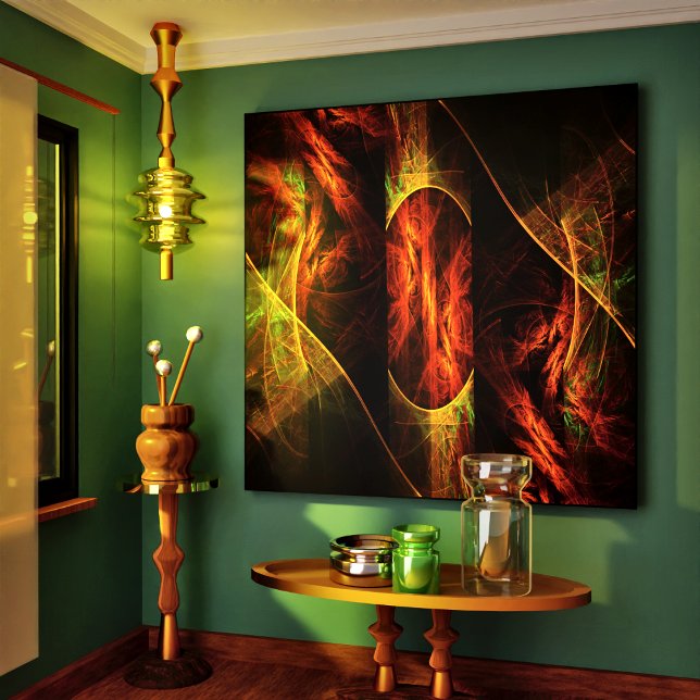 Toile Enveloppée Mystique Jungle Art Abstrait (Mystique Jungle Abstract Art Wrapped Canvas Print)