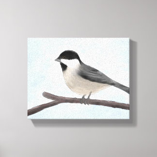 Toile enveloppée par Chickadee Noir-couverte par