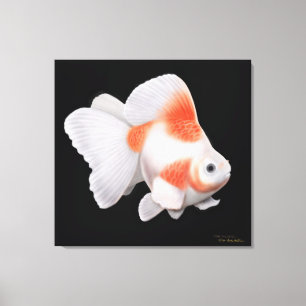 Toile enveloppée par poisson rouge de rose des