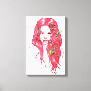 Toile enveloppée par portrait d'une chevelure