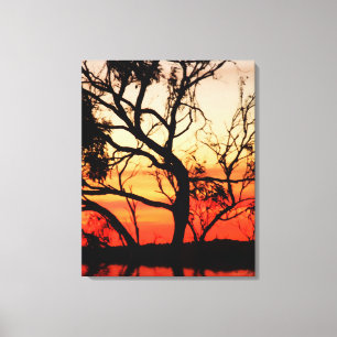 Toile Enveloppée Silhouette Sunset Art Vivant