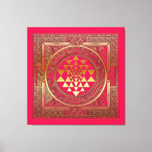 toile enveloppée yantra mandala inde yoga rose or