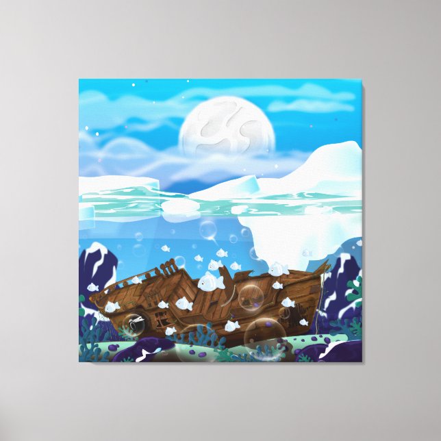 Toile Épave sous-marine de l'Arctique (Recto)