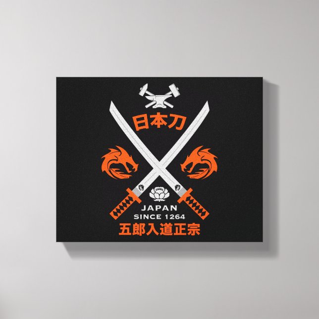 Toile Épée japonaise Katana (Recto)