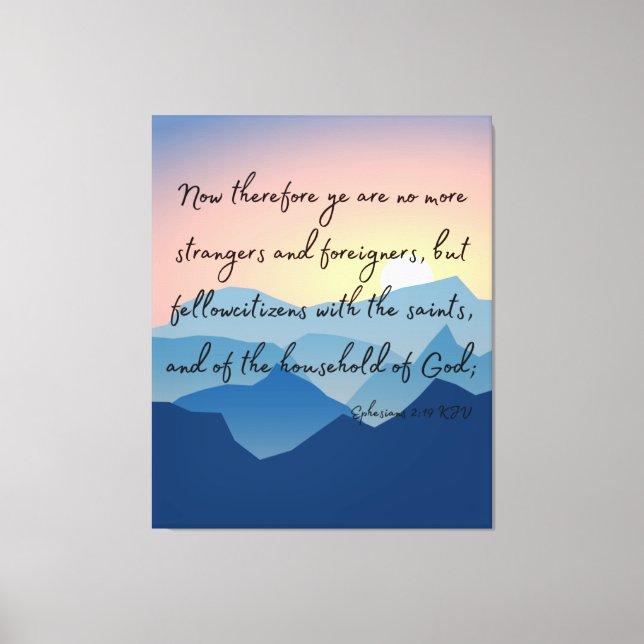 Toile Ephésiens 2:19 Bible Verse KJV Pic Wall Art (Recto)