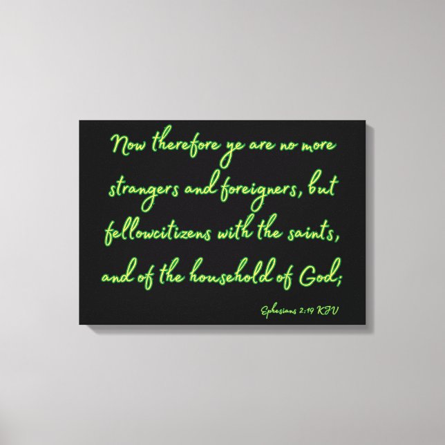 Toile Ephésiens 2:19 Bible Verse KJV Wall Art (Recto)