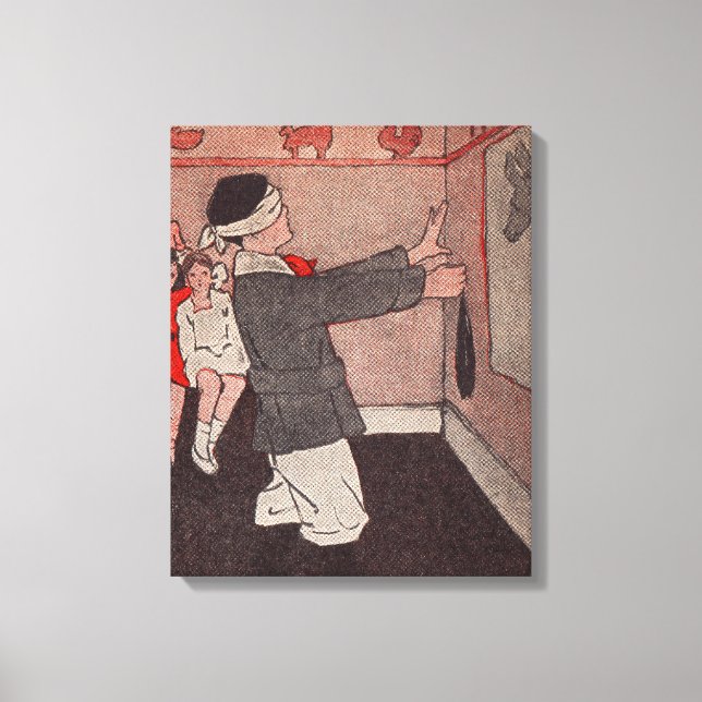 Toile Épingler la queue Âne Vintage Enfants (Recto)