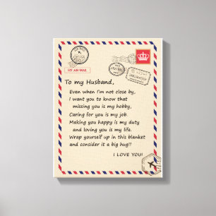 Toile Épouse d'amour Lettre à mon mari Je t'aime
