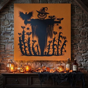 Toile Épouvantail de citrouille gothique effrayant d'Hal