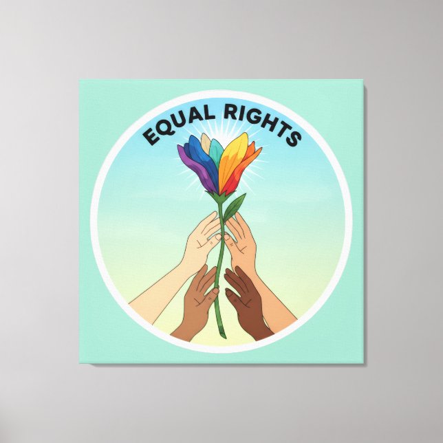 Toile Equal Rights Rainbow Flower – Diversity and Unity (Recto)