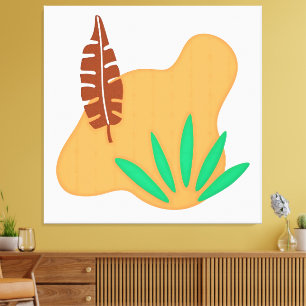 Toile Équilibre Tropical – Art Botanique Abstrait de Feu