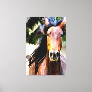Toile *~* Equine AR22 Black Mane Horse Art Canvas Imprim