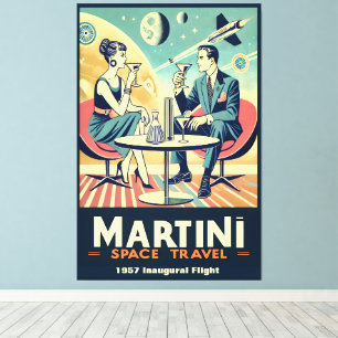 Toile Équipage de l'affiche de voyage spatial Martini 