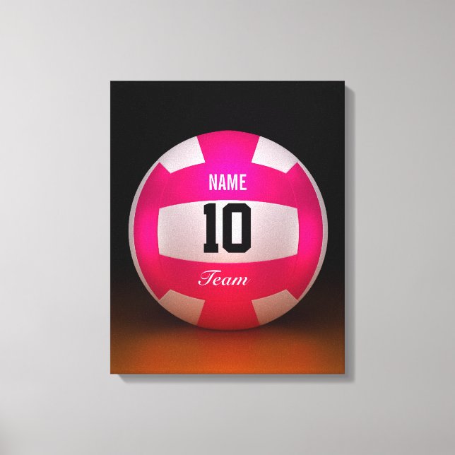 Toile Équipe de volley-ball rose vif (Recto)