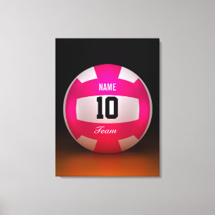 Toile Équipe de volley-ball rose vif