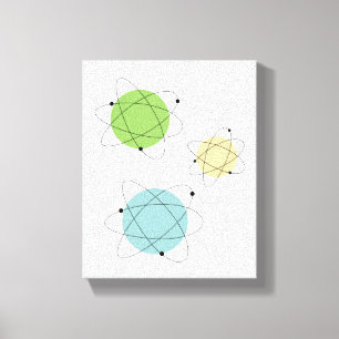 Toile Ère Atomique Bleu Vert Jaune Moderne du Milieu du