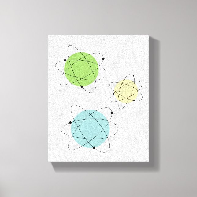 Toile Ère Atomique Bleu Vert Jaune Moderne du Milieu du  (Recto)