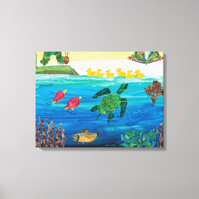 Toile Eric Carle | Scène colorée d'étang (Recto)