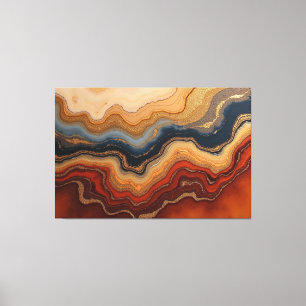Toile Érosion Dorée – 152x102cm Abstrait Fluide