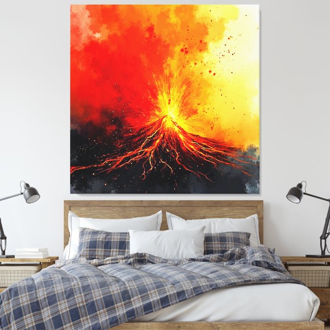 Toile Éruption volcanique Art Abstrait (Insitu(Chambre))