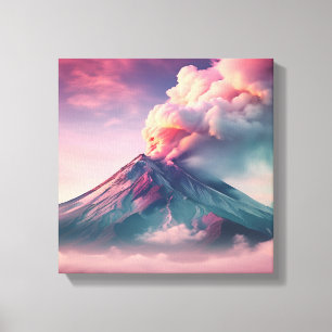 Toile Éruption volcanique rose joueuse