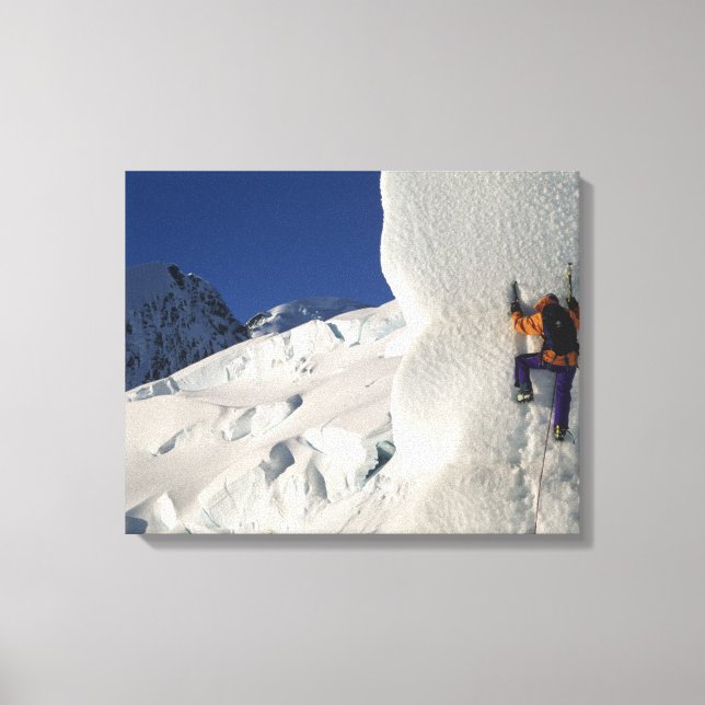 Toile Escalade de glace sur le glacier Tasman sous le mo (Recto)