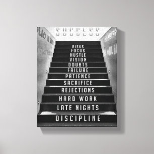 Toile Escalier du succès, cadeau pour le battant, motiva