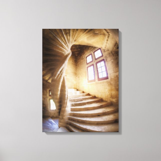 Toile Escalier en spirale beige, France (Recto)
