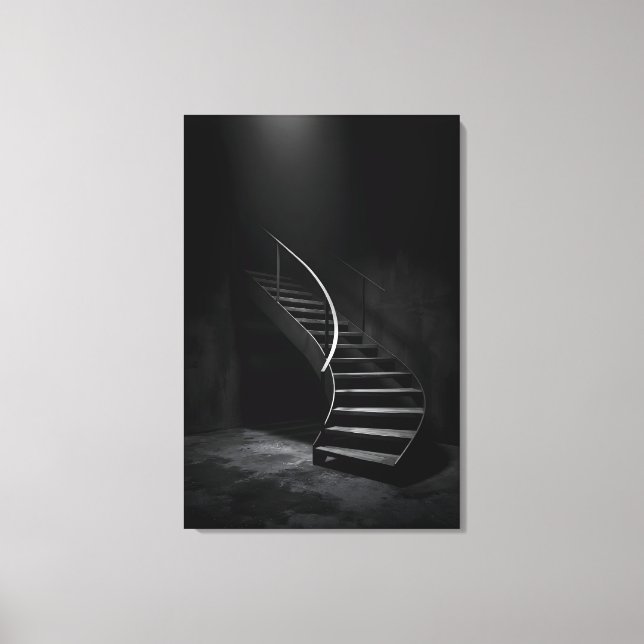 Toile Escalier sombre noir (Recto)