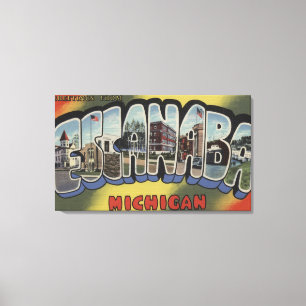 Toile Escanaba, Michigan - Scènes de grandes lettres