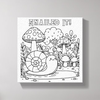 Toile Escargot et champignons mignons | Couleur | J'Ai P