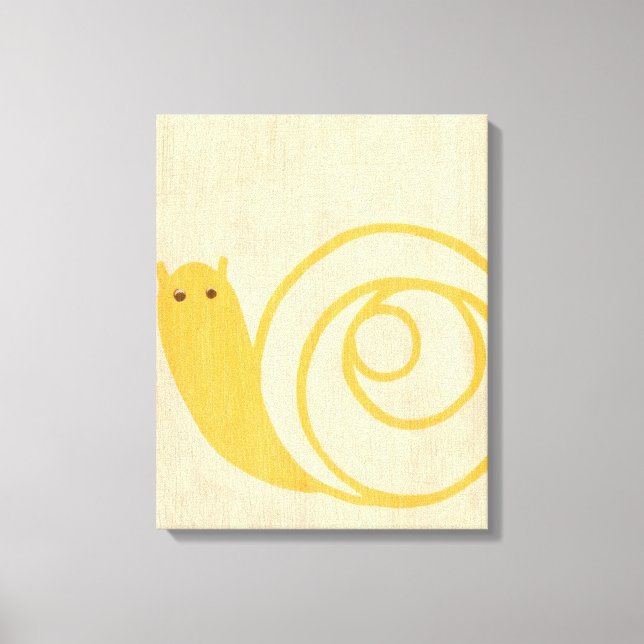 Toile Escargot jaune sur Arrière - plan crème (Recto)