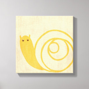Toile Escargot jaune sur l'arrière - plan crème