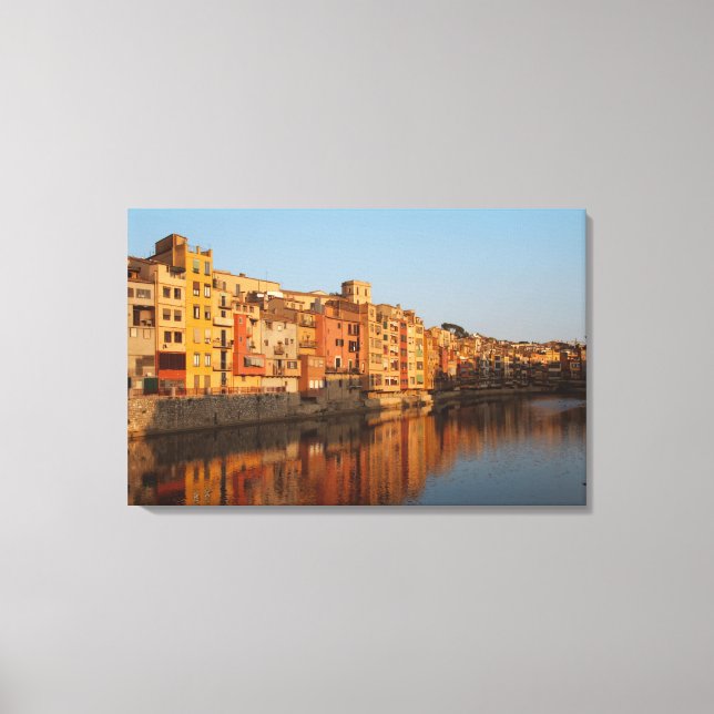 Toile Espagne. Catalogne. Gérone. Maisons sur l'Onyar (Recto)