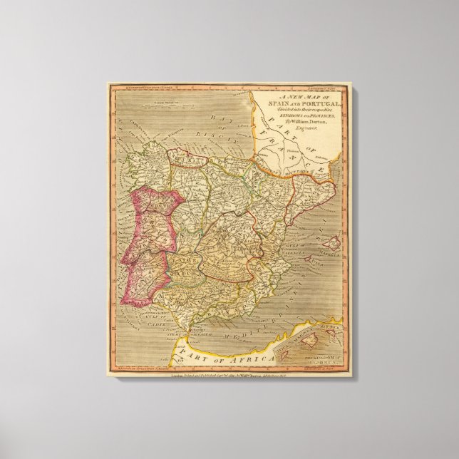 Toile Espagne, Portugal (Recto)