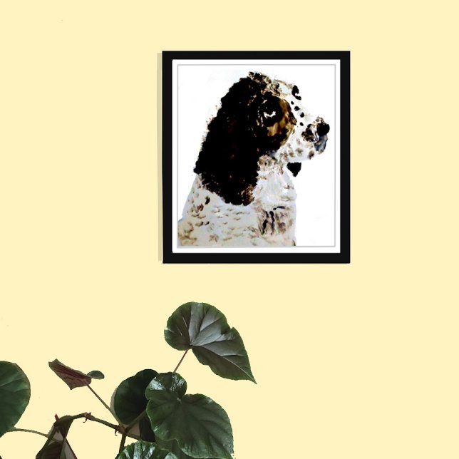Toile Espagnol de Springer peint par un chien noir et bl (Créateur téléchargé)