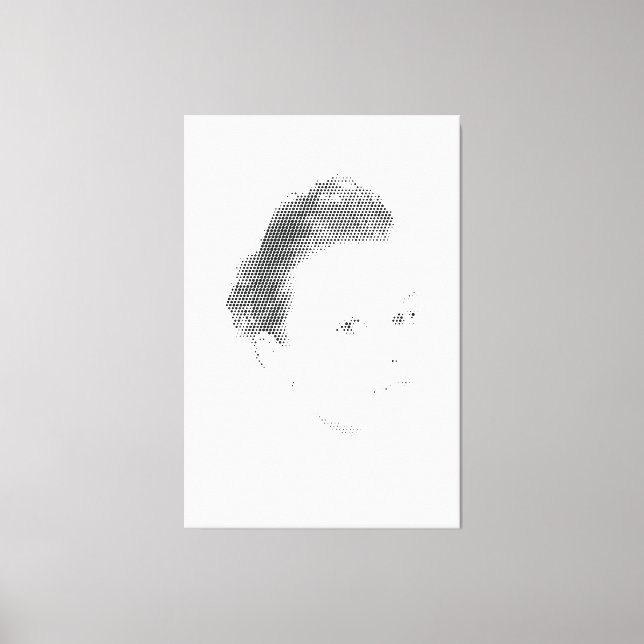Toile Espressive Black Halftone effet visage femme (Recto)