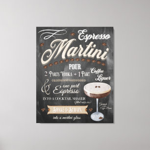Toile Espresso Martini Chalkboard Recette