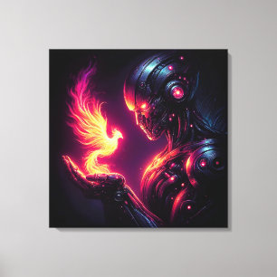 Toile Esprit de feu de phénix de robot futuriste cyberné