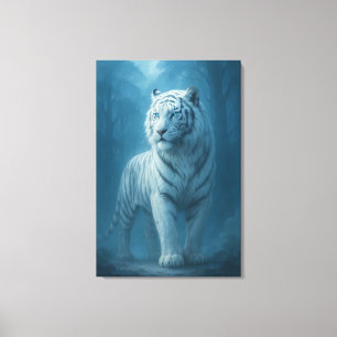 Toile Esprit de Glace Tigre Blanc – Gardien Mystique du 