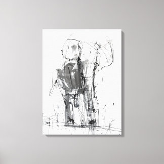 Toile Esquisse d'éléphant abstrait – Art animalier expre