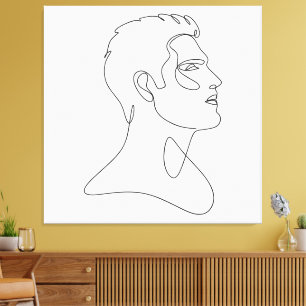 Toile Essence Singulière – Ligne d'Art Minimaliste Mascu