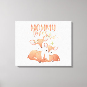 Toile Est-ce que le cerf et la famille maman m'aime ?