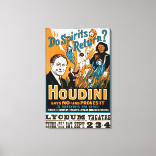 Toile Est-ce que les esprits reviennent ? Houdini Dit NO