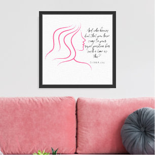 Toile Esther 4:14 Écriture Verset Biblique Silhouette Ro